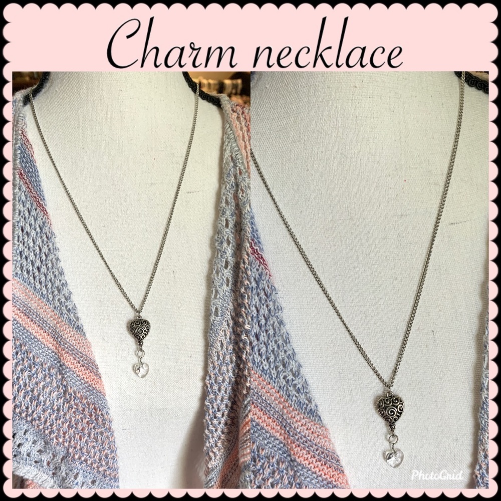 Handmade antique style Silver heart necklace